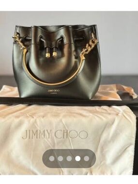 Jimmy Choo Black Leather Bucket Bag